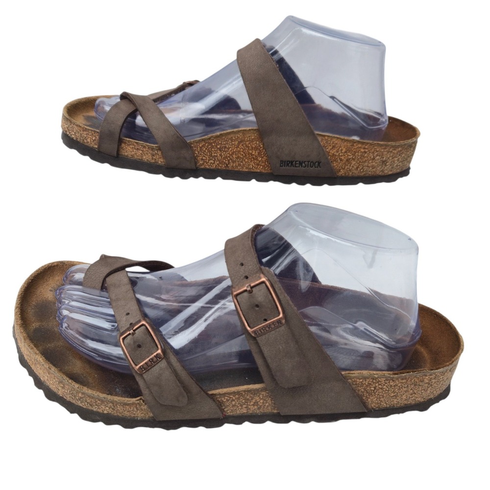 Birkenstock Mayari Sandals Womens 40 Brown Birko-Flor Strappy Comfort Casual